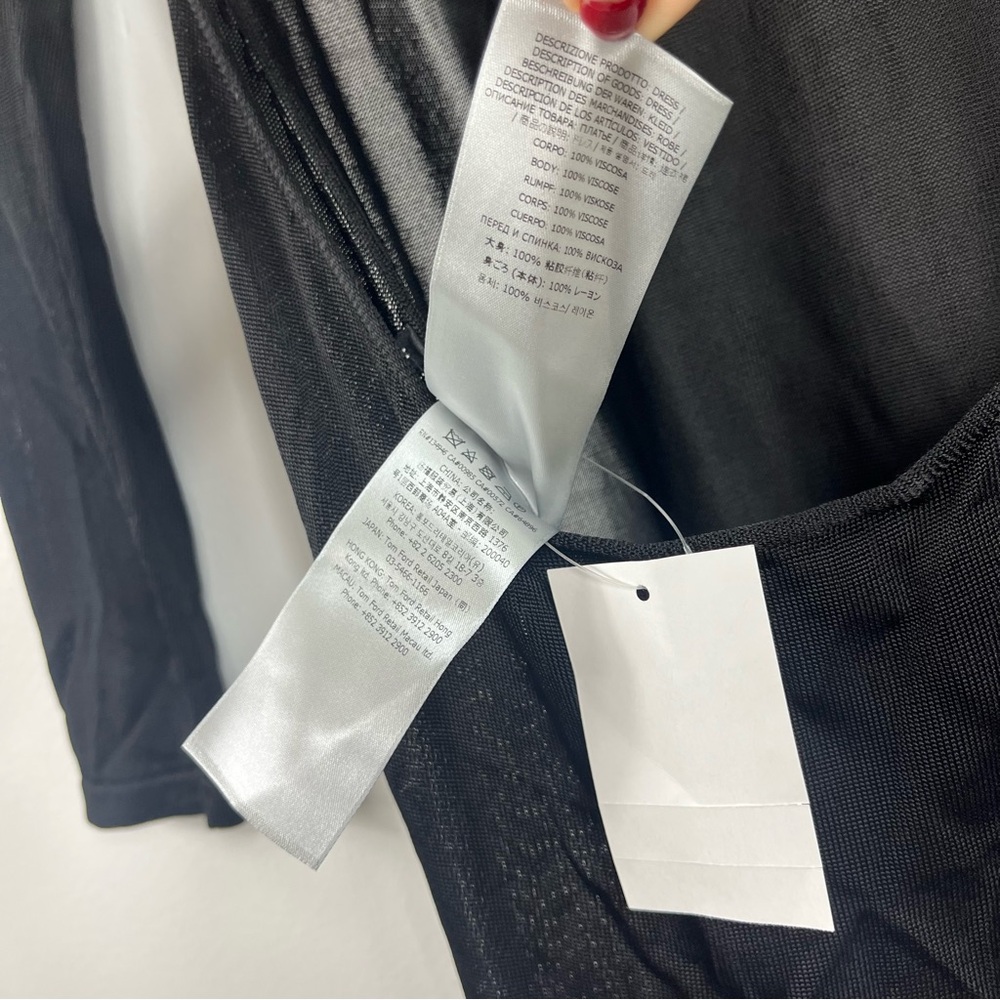 Tom Ford Turtleneck Open Back Long Sleeve Evening Gown Size Medium NWT Black - Picture 6 of 7